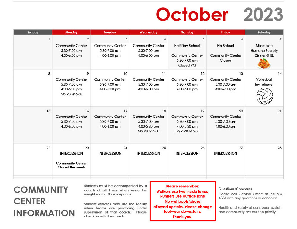 October CC Calendar
